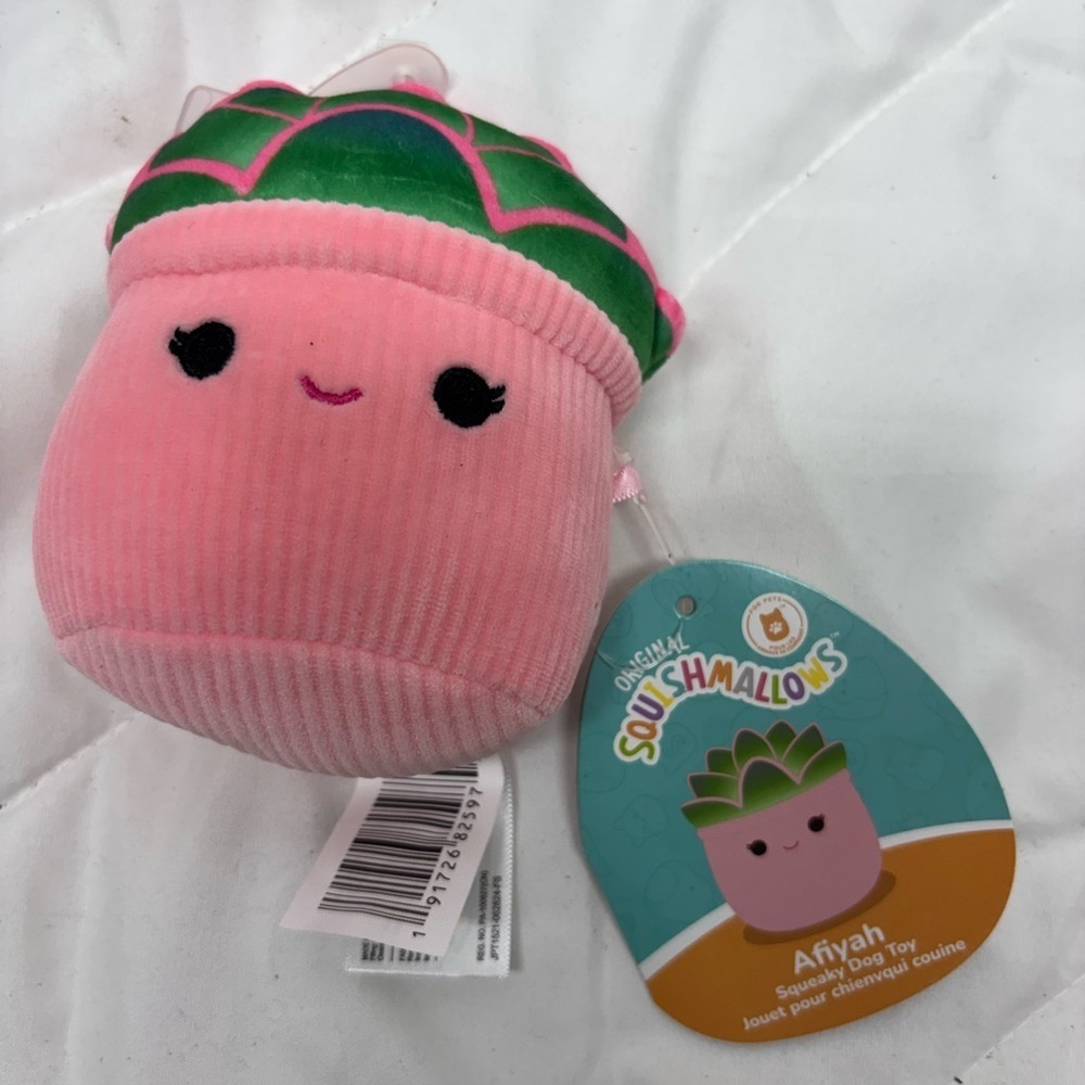 Squishmallows Afiyah Succulent Squeaky Dog Plush Toy 3.5 Inch NWT